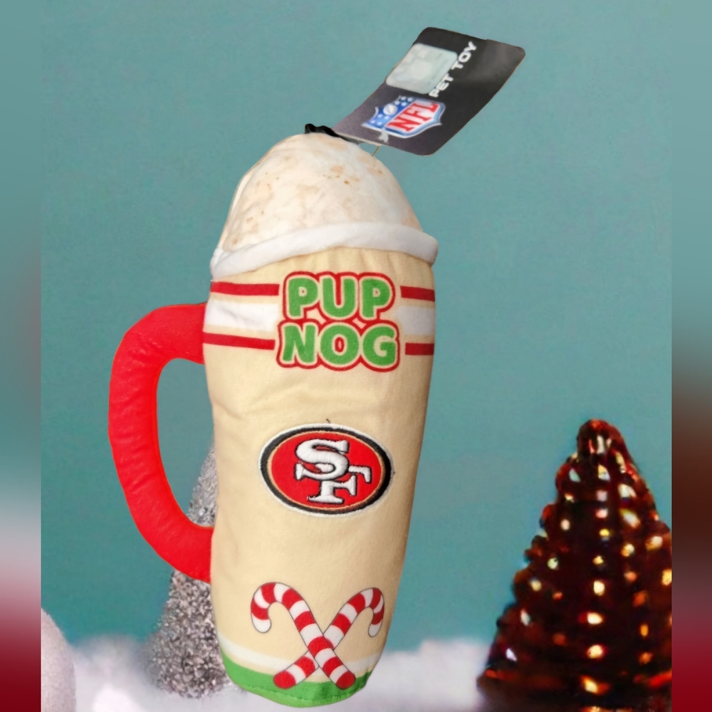 H. P. Nwts Official NFL San Francisco 49ers Pug Nog Squeaking Plush Dog Toy